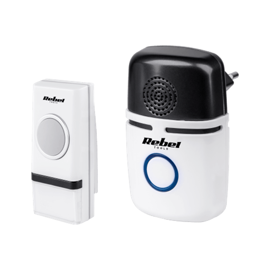 Изображение Bezvadu durvju zvans | 230V spraudnis | 48 melodijas | IP44 | Tālvadības pults diapazons: 100 m