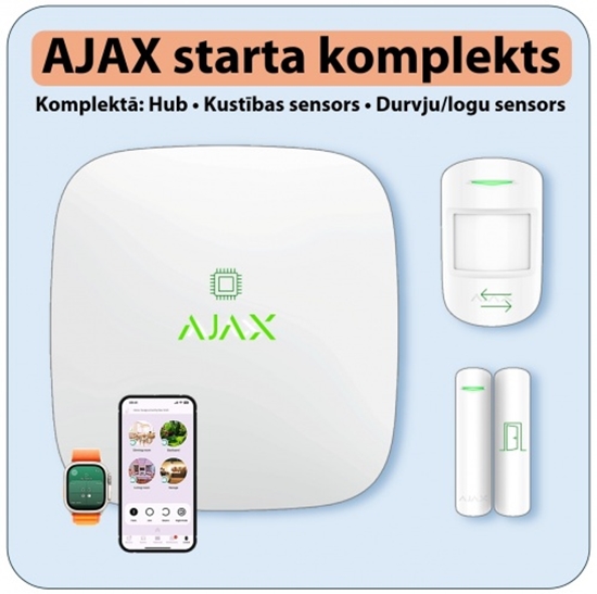Picture of Bezvadu GSM / Ethernet apsardzes STARTA signalizācijas komplekts :: Balts AJAX