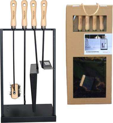 Изображение Big Zestaw kominkowy Szufelka do popiou, pogrzebacz, szczotka, zgarniacz