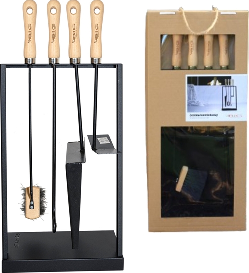 Изображение Big Zestaw kominkowy Szufelka do popiou, pogrzebacz, szczotka, zgarniacz