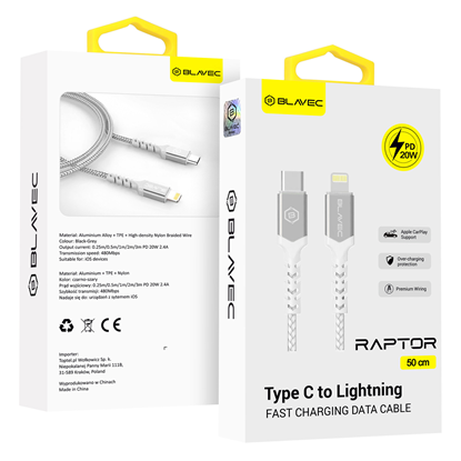 Изображение Blavec Cable Raptor braided - Type C to Lightning 