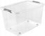 Picture of Box with lid on wheels clipbox Leo 59x38x35 5cm 56L transparent 4052396109788