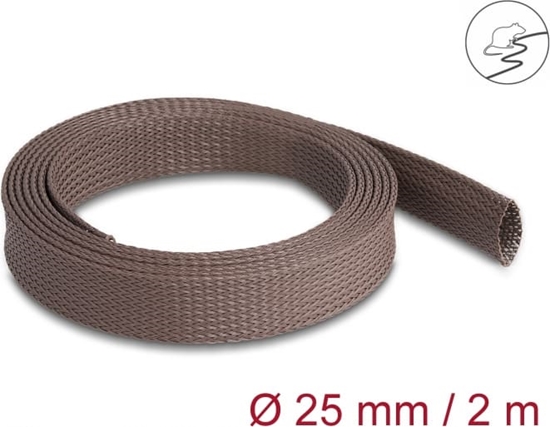 Picture of Braided Sleeve rodent resistant stretchable 2 m x 25 mm brown, Delock