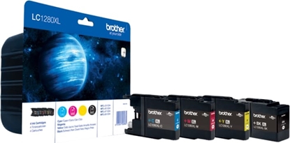 Изображение Brother LC1280XLVALBP tintes kārtridžs 4 pcs Oriģināls Melns, Tirkīzzils, Fuksīns, Dzeltens