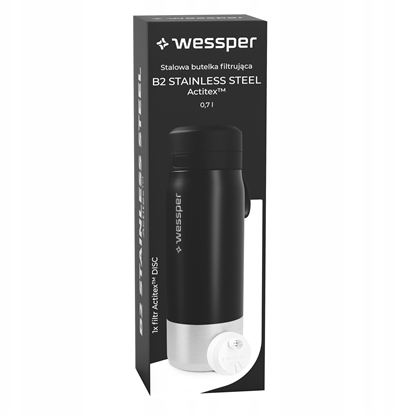 Изображение Butelka filtrujca Wessper B2 STAINLESS STEEL Actitex 700ml Black (WES276-700-BK_K)