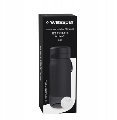 Изображение Butelka filtrujca Wessper B2 TRITAN Actitex 500ml Black (WES273-500-BK_K)