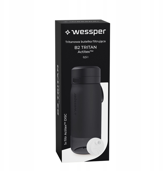 Изображение Butelka filtrujca Wessper B2 TRITAN Actitex 500ml Black (WES273-500-BK_K)
