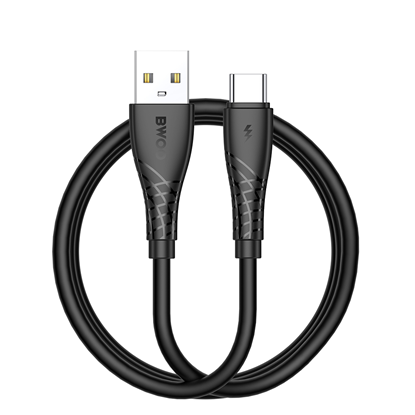 Изображение BWOO Cable USB - USB-C 1m 27W 3A Black BO-X318C