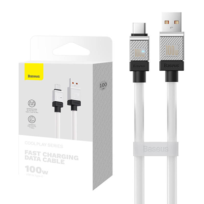 Picture of Cable USB do USB-C Baseus CoolPlay 100W 1m (white)