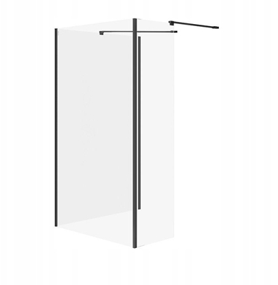 Picture of Cersanit (kabiny walk-in) SET B799: Kabina walk-in MILLE cianka staa czarny 90x100x30x200 (S601-186)
