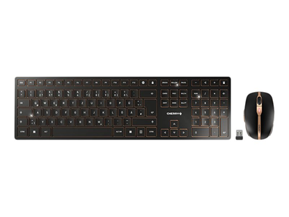 Picture of Cherry DW 9100 SLIM tastatūra Pele iekļauta Universāls RF bezvadu sakari + Bluetooth QWERTZ Vācu Melns