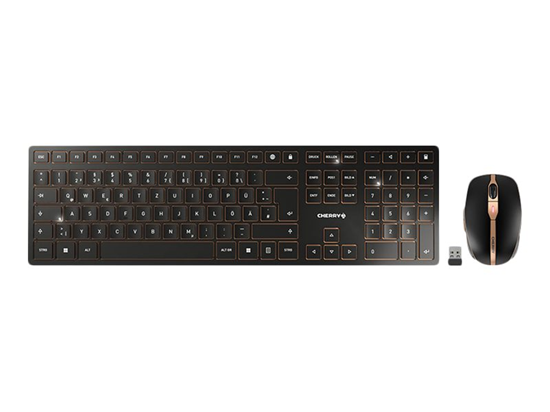 Picture of Cherry DW 9100 SLIM tastatūra Pele iekļauta Universāls RF bezvadu sakari + Bluetooth QWERTZ Vācu Melns