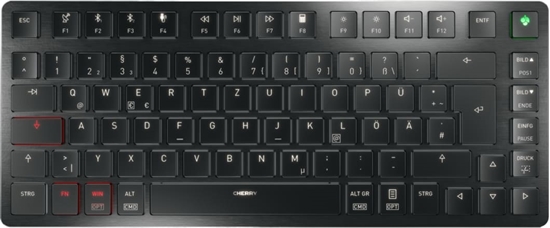 Picture of Cherry KW X ULP 2.0 MINI tastatūra Mājas/Biroja USB + RF Wireless + Bluetooth QWERTZ Vācu Melns