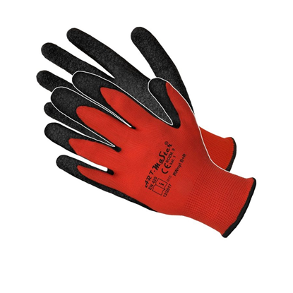 Изображение Cimdi poliester ar melnu lateksa pārkl. 9.izm B+R