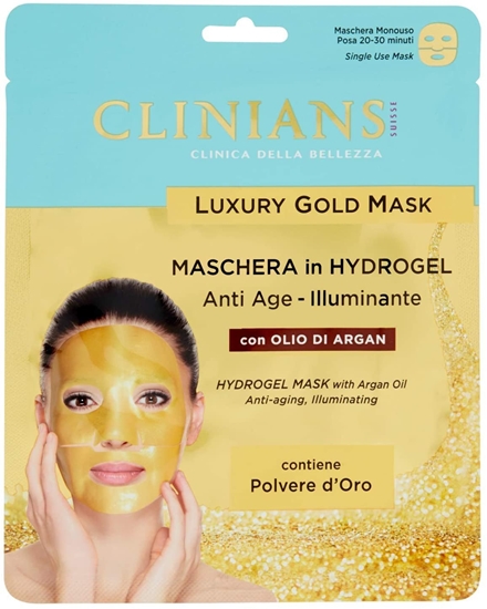 Picture of Clinians Luksuslik Auksin anti-senjimo hidrogelio kauk su argano aliejumi (2 dalys), 25 g