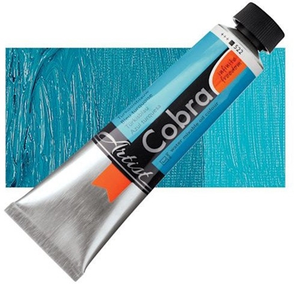 Attēls no Cobra Cobra Artist Water-Mixable Oil Colour Tube Turquoise Blue 522