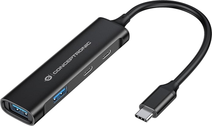 Attēls no Conceptronic HUBBIES12B interfeisa centrmezgls USB 3.2 Gen 1 (3.1 Gen 1) Type-C 5000 Mbit/s Melns