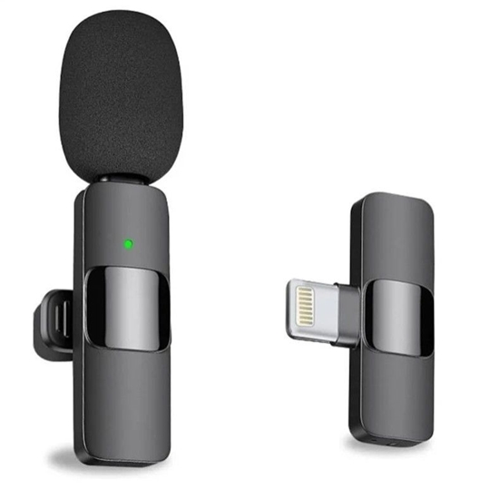Изображение CP K9 Mini Lightning Smartphone Wireless clip clear sound microphone noise cancell (5.7x1.5cm) Black