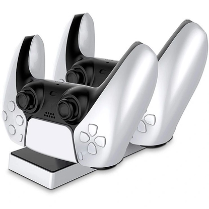 Picture of CP PS5 DualSense Dual Slot Charger Dock Stand for Play Station 5 Controllers with USB-C Black