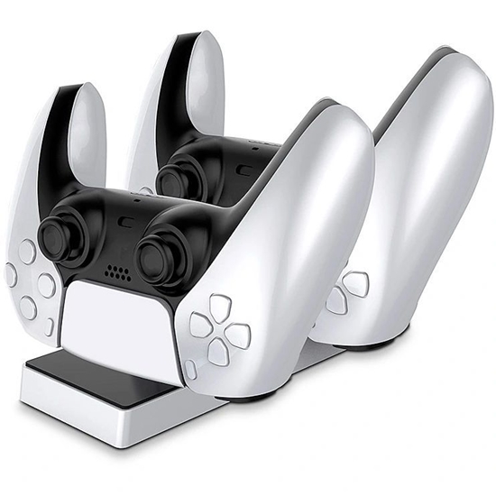 Picture of CP PS5 DualSense Dual Slot Charger Dock Stand for Play Station 5 Controllers with USB-C Black