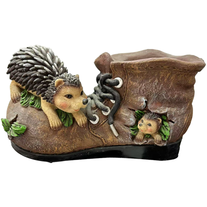 Picture of Dārza dekors Ezītis uz zābaka, 22x8x12cm