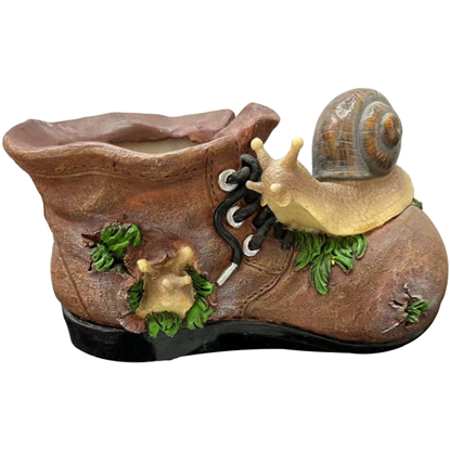 Picture of Dārza dekors Gliemezis uz zābaka, 21x9x11cm