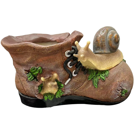 Picture of Dārza dekors Gliemezis uz zābaka, 21x9x11cm