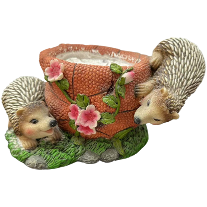 Picture of Dārza dekors puķu pods ar ezīšiem, 22x14x13cm