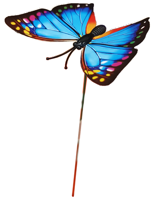 Изображение Dārza dekors taurenis 5cm uz kociņa, plasmasas