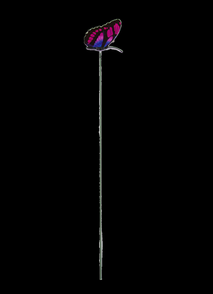 Изображение Dārza dekors taurenis dubults 7cm uz kociņa, plast