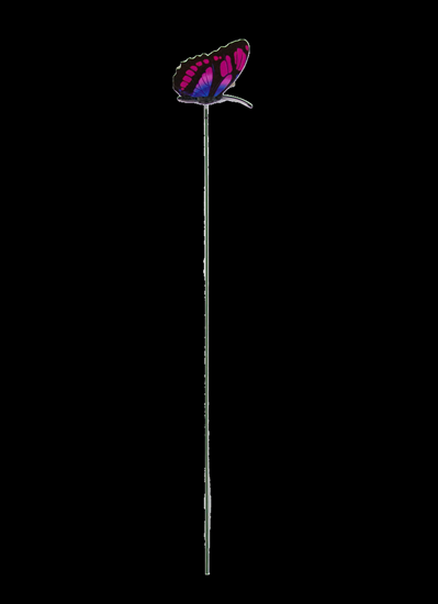 Изображение Dārza dekors taurenis dubults 7cm uz kociņa, plast