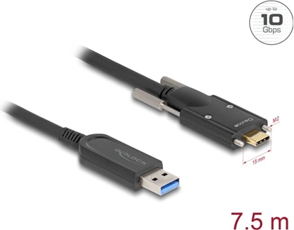 Picture of Delock Active Optical Cable USB 10 Gbps Type-A male to USB Type-C™ male with screws on the sides 7.5 m