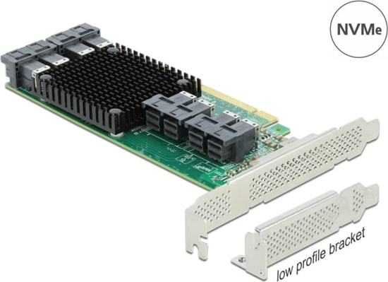 Picture of Delock PCI Express x16 Card to 8 x internal SFF-8643 NVMe - Low Profile Form Factor