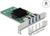 Picture of Delock PCI Express x4 Card to 4 x external USB 3.0 Quad Channel - Low Profile Form Factor
