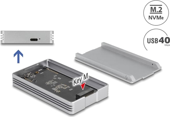 Picture of Delock USB4™ 40 Gbps Enclosure for 1 x M.2 NVMe SSD - tool free