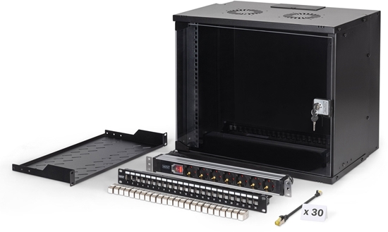 Изображение Digitus Netzwerk-Set 483 mm (19") - 9HE, 540x400 mm (BxT) sw
