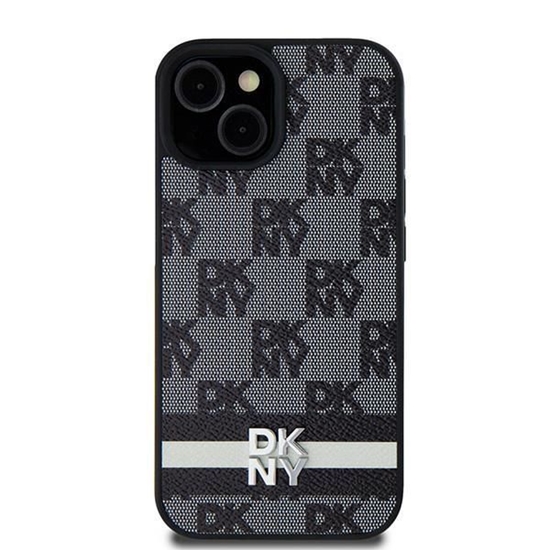 Picture of DKNY DKNY Leather Checkered Mono Pattern & Printed Stripes Case for Samsung Galaxy S24 - Black