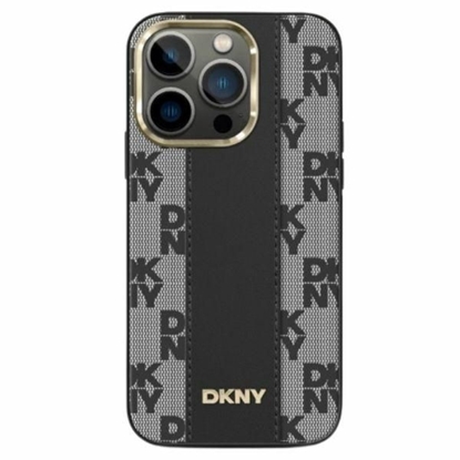 Attēls no DKNY DKNY Leather Checkered Mono Pattern MagSafe case for iPhone 14 Pro - black