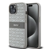 Picture of DKNY DKNY Leather Mono Stripe & Metal Logo case for iPhone 15 Plus / 14 Plus - beige