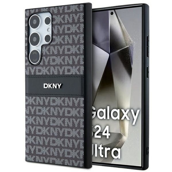 Picture of DKNY DKNY Leather Mono Stripe & Metal Logo case for Samsung Galaxy S24 Ultra - black