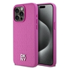 Picture of DKNY DKNY Leather Monogram Pattern Metal Logo MagSafe Case for iPhone 15 Pro Max - Pink