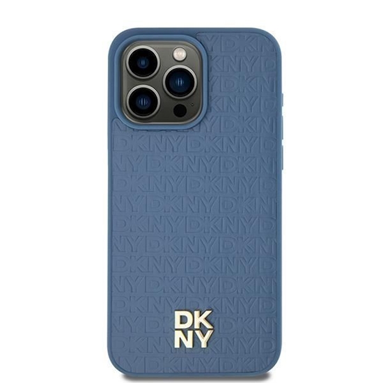 Picture of DKNY DKNY Leather Pattern Metal Logo MagSafe Case for iPhone 15/14/13 - Blue