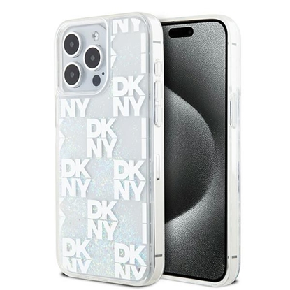 Attēls no DKNY DKNY Liquid Glitter Multilogo case for iPhone 15 Pro Max - white