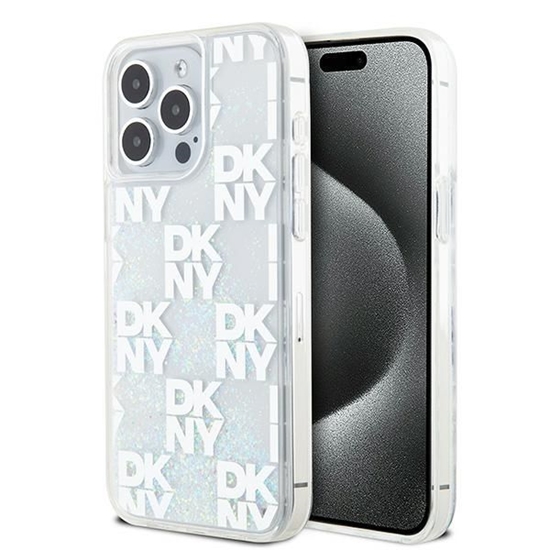 Picture of DKNY DKNY Liquid Glitter Multilogo case for iPhone 15 Pro Max - white