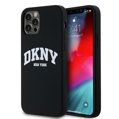 Attēls no DKNY DKNY Liquid Silicone White Printed Logo MagSafe Case for iPhone 12/12 Pro - Black