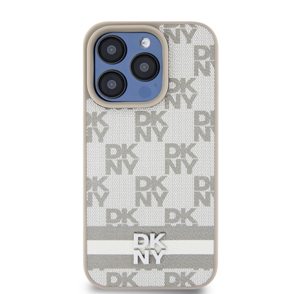Attēls no DKNY PU Leather Checkered Pattern and Stripe Case 