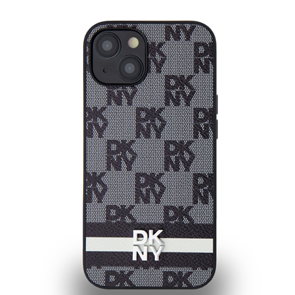 Изображение DKNY PU Leather Checkered Pattern and Stripe Case 