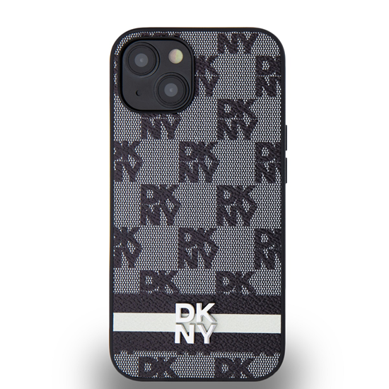 Изображение DKNY PU Leather Checkered Pattern and Stripe Case 