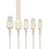 Picture of Dudao Dudao L7SE 3in1 USB-A - 2x USB-C / Lightning 66W Cable 1.2m - beige
