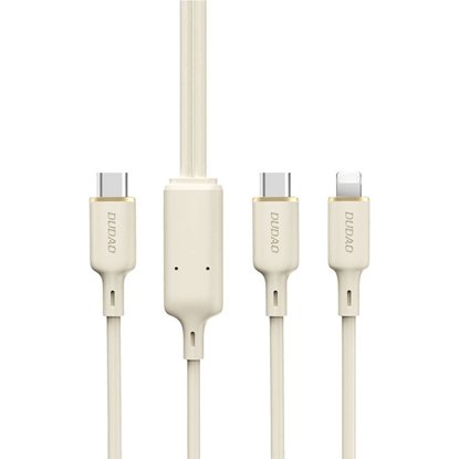 Attēls no Dudao Dudao L7SF 2in1 cable USB-C - USB-C / Lightning 100W 1.2m - beige
